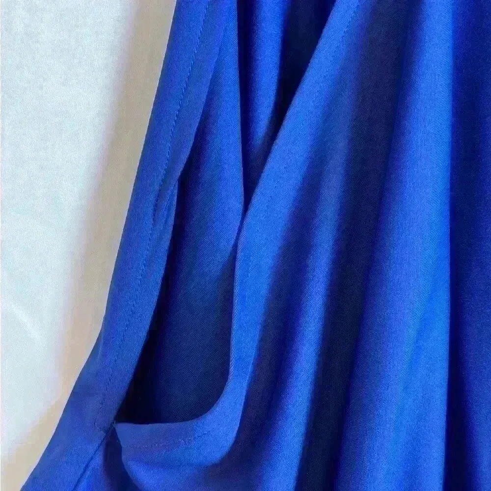 NWT! Royal Blue Split Sleeves Smocked Elegant Cocktail Long Maxi Dress (3X) - Picture 6 of 10